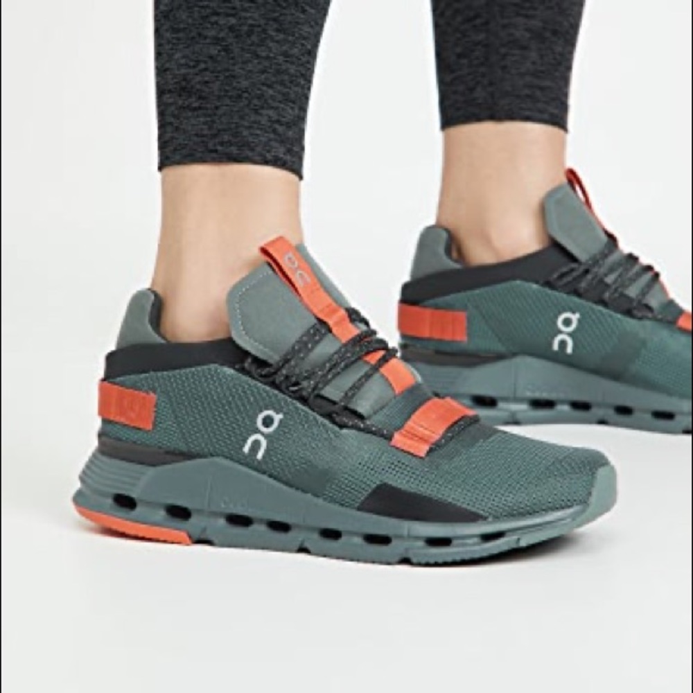 On Cloudnova Juniper/Orange Trainers